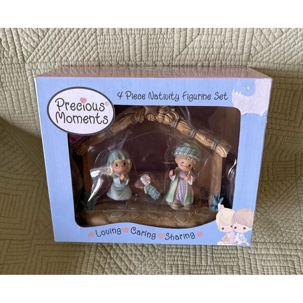 Vintage 2004 Precious Moments 4 Piece Nativity Figure Set New In Box